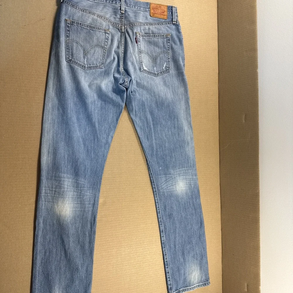 VTG‎ Levis 501 Jeans Mens 29x32 Light Wash Button Fly Denim Cowboy Y2K